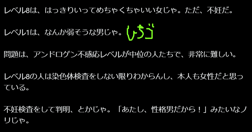 【女性】イマネケリフはアンドロゲン不応症